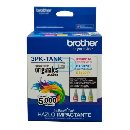 Pack 3 Tintas Brother 3PK-TANK Colores C,M,Y de 48.8ml c/u