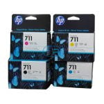 Kit de Tintas HP 711 Negro 80ml / colores 29ml.