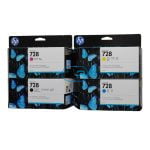 Kit de Tintas HP 728 Originales de 130ml. (4 colores)