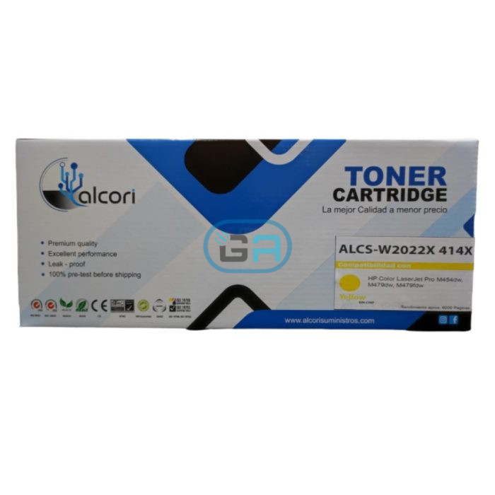 Toner HP Compatible W2022X (414x) Yellow m454 6k. s/chip